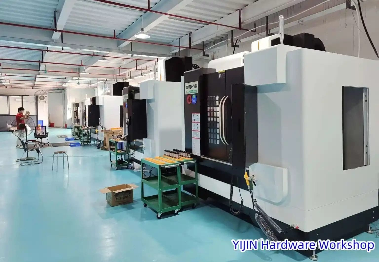 CNC machining workshop on YJCNC production floor