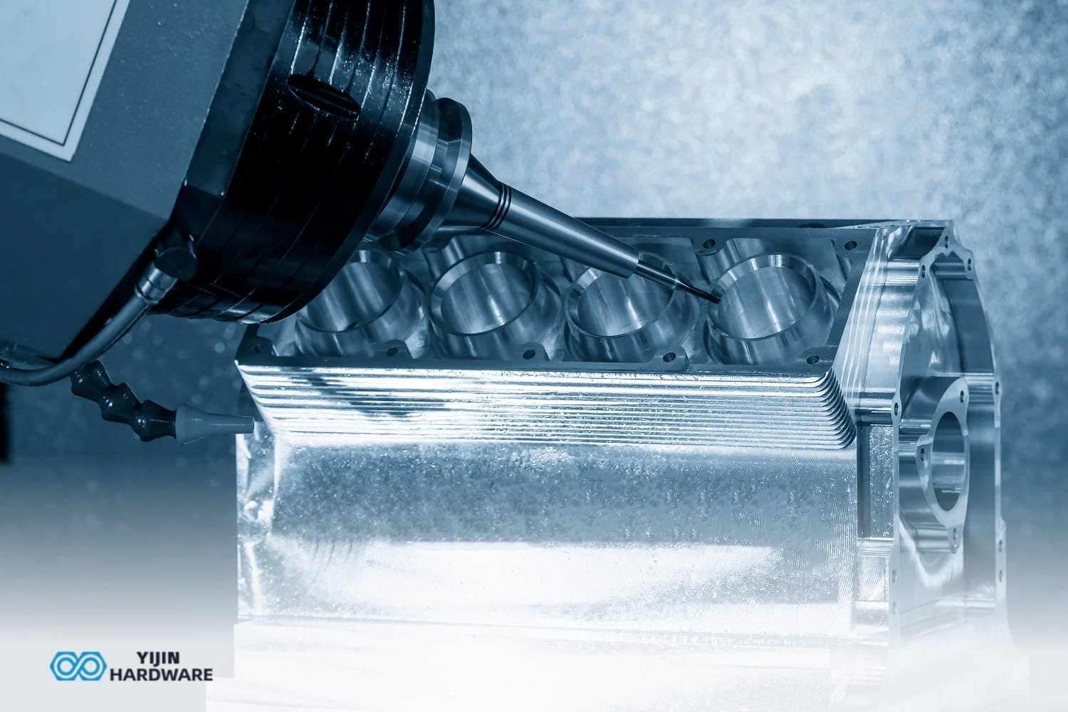 CNC machined component under tolerance inspection